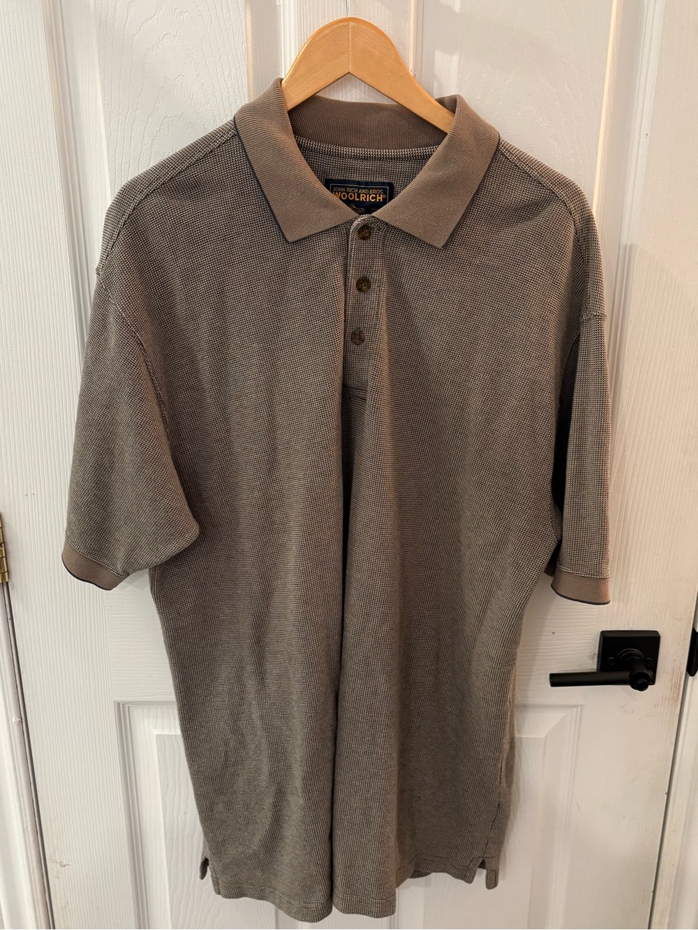Woolrich Men's Short-Sleeve Polo in Taupe